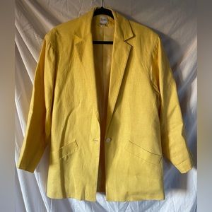Vintage yellow linen blazer